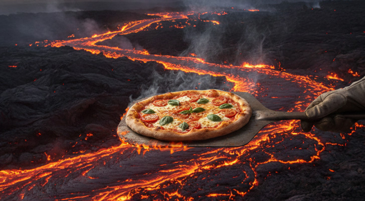 البيتزا الأكثر خطورة في العالم… تخبز مباشرة من قلب بركان!